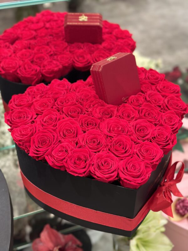 Infinity Rosen Herz Box mit 50 Stück – Bild 2